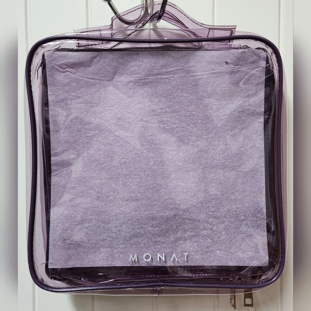 MONAT Clear Purple Hanging Travel Organizer NWOT